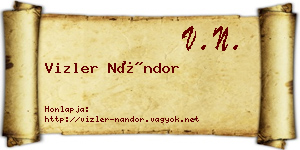 Vizler Nándor névjegykártya